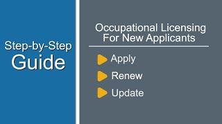 Occupational License Online Registration – NEW CUSTOMERS