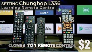 How to Setting Chunghop L336 Universal Remote Learning first time clone 3 remote in 1