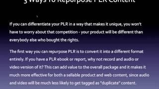 3 Ways To Repurpose PLR Content