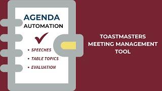 Toastmasters Club Meeting Management Tool  - Using Google Sheets