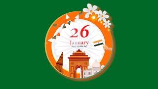 Happy Republic Day Green Screen Motion Graphic Animation  Croma Key