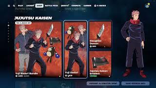 All FORTNITE x Jujutsu Kaisen Skins and Cosmetics Showcase!