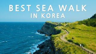 [4K] Walking in the sea on Jeju Island. Songak Mountain Trekking Course| Walking Tour & Travel Guide