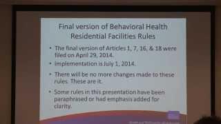 Behavioral Health Residential Facilities - Rules Update and FAQs