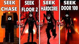 DOORS SEEK CHASE VS DOORS FLOOR 2 VS 6 DIFFERENT SEEK CHASES (DOORS Comparison) ROBLOX