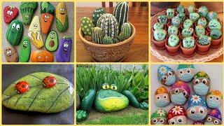 DIY Painted Rocks,Rock Art For Garden Decor,Rock Painting Ideas