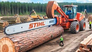 Extreme Dangerous Fastest Big Chainsaw Cutting Tree Machines | Monster Stump Removal Excavator #3