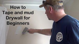 How to Mud and Tape Drywall , for beginners ,DIY