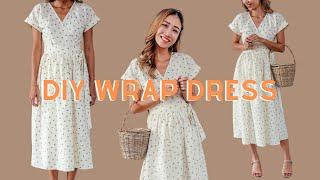 DIY Vintage Wrap Dress from scratch | Making a beautiful dress in the most simple way