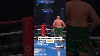 Ngannou knocks down Fury  #FuryNgannou (Courtesy of ESPN+ PPV)