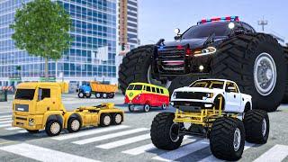 Fire Truck Frank Helps Taxi | Monster Truck was Eaten by an Alien | Wheel City Heroes (WCH)