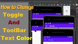 How to Change Toggle (Button) Color and ToolBar Text Color in Android Studio App