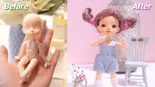 Doll Repaint: Obitsu11 Makeover into an OOAK Pocket Girl