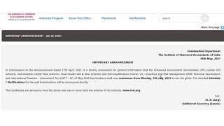 ICAI Announcement on Exam || May 2021 exam postponement