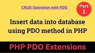 Insert data into database using PDO method in PHP || PDO insert prepared statement
