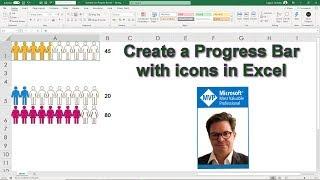 Create a PROGRESS BAR with icons in Excel