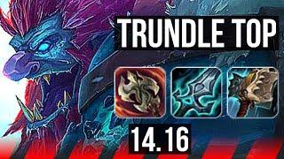 TRUNDLE vs DARIUS (TOP) | Rank 5 Trundle, 9 solo kills, 38k DMG | EUW Challenger | 14.16