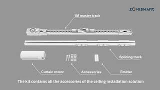 ZEMISMART Easy Install Curtain SUpport Google Home Alexa