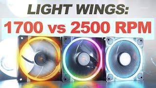 1700 vs 2500 RPM: Leistung und Lautstärke -- be quiet! Light Wings High-Speed