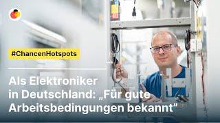 As an electronics technician in Germany: “Known for good working conditions”.