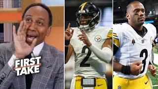 FIRST TAKE | Stick with Justin Fields over Russell Wilson- Stephen A. on Steelers def. Falcons 18-10