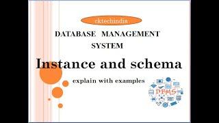 DBMS Instance and schema | database instance and schema explain with examples