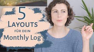 5 Layouts für dein Monthly Log | Bullet Journal Monthly Layout | Deutsch