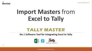 Import Masters from Excel to Tally - Tally Master App