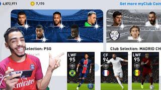 PSG + REAL MADRID + LIVERPOOL  CLUB SELECTION PACK OPENING PES 2021 MOBILE