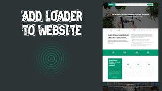 How to Add Preloader in Website Using HTML CSS and JavaScript | Website Loading Animation