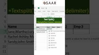 Textsplit Function in MS Excel