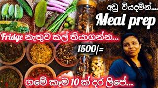 සතියක් නිදහසේ ඉන්න වරුවක් උයමුද ?Low budget Meal  Prep කෑම වර්ග 10 ක් රු:1500 කට ගමේ රසට 