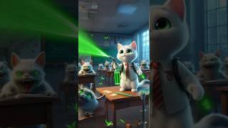 Smart Kitten Saves School from Zombie Outbreak | Cat Story AI Sad Adventure #catstoryai