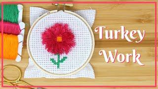 Create FRINGE for Cross Stitch! How to do Turkey Work [aka Ghiordes Knot]
