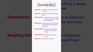 English Idioms // Personality Idioms With Meaning @EnglishEmporium3 #english #shorts #viral #learn