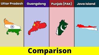 Uttar Pradesh vs Guangdong vs Punjab vs Java Island | Comparison | Data Duck 2.o