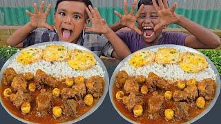 Spicy Chicken Curry, Egg with Rice Eating Challeneg || Eating Competition