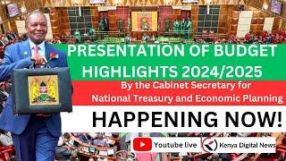 LIVE!! Revealing Ruto's 2024/25 Second Budget by CS Njuguna Ndung'u in the National Assembly!!