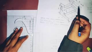 Isometric to Orthographic Projection: First Angle. Block-3(Part-1) in Kannada