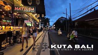 Bali Walking Update | Kartika Street & Kuta Square At Night | Kuta Bali Today Feb 2025