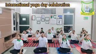 international yoga day celebration at impact Paramedical and health institute,college of nursing