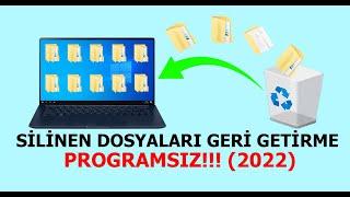 Silinen Dosyaları Geri Getirme Programsız  (2023 Basit Yöntem )