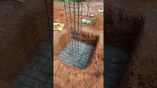 Isolated column footing | Shallow Foundations in construction #shorts