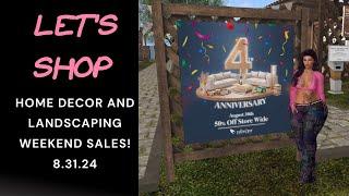  Let's Shop! Second Life  ~ Weekend Sales Decor & Landscaping 8.31.24!