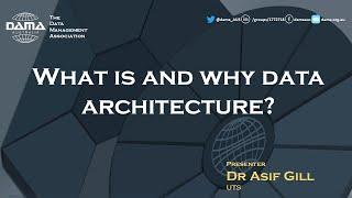 What is and why data architecture