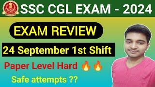 SSC CGL 2024 24 Sept. 1st Shift Review| ssc cgl Exam Review | Expected Cutoff ssc cgl 2024 #cgl2024