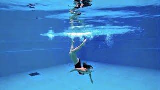 Swimming Alone In The Outdoor Pool Underwater - COLD SEASON START !!