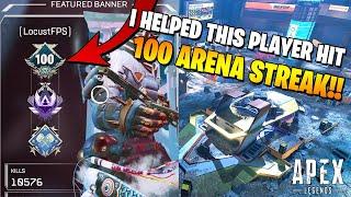 He Asked Me To Hit The 100 Streak In Arena With Him! INSANE ARENA STREAK! (Apex Legends Season 9)