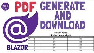 Blazor : PDF Generate And Download [PDF Report]