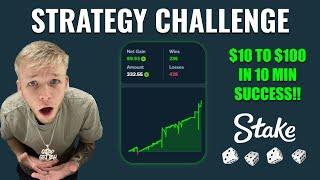 $10 TO $100 IN 10 MINUTES ON STAKE! GAMBLING STRATEGY CHALLENGE!